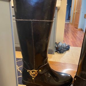 MK tall black rain boots